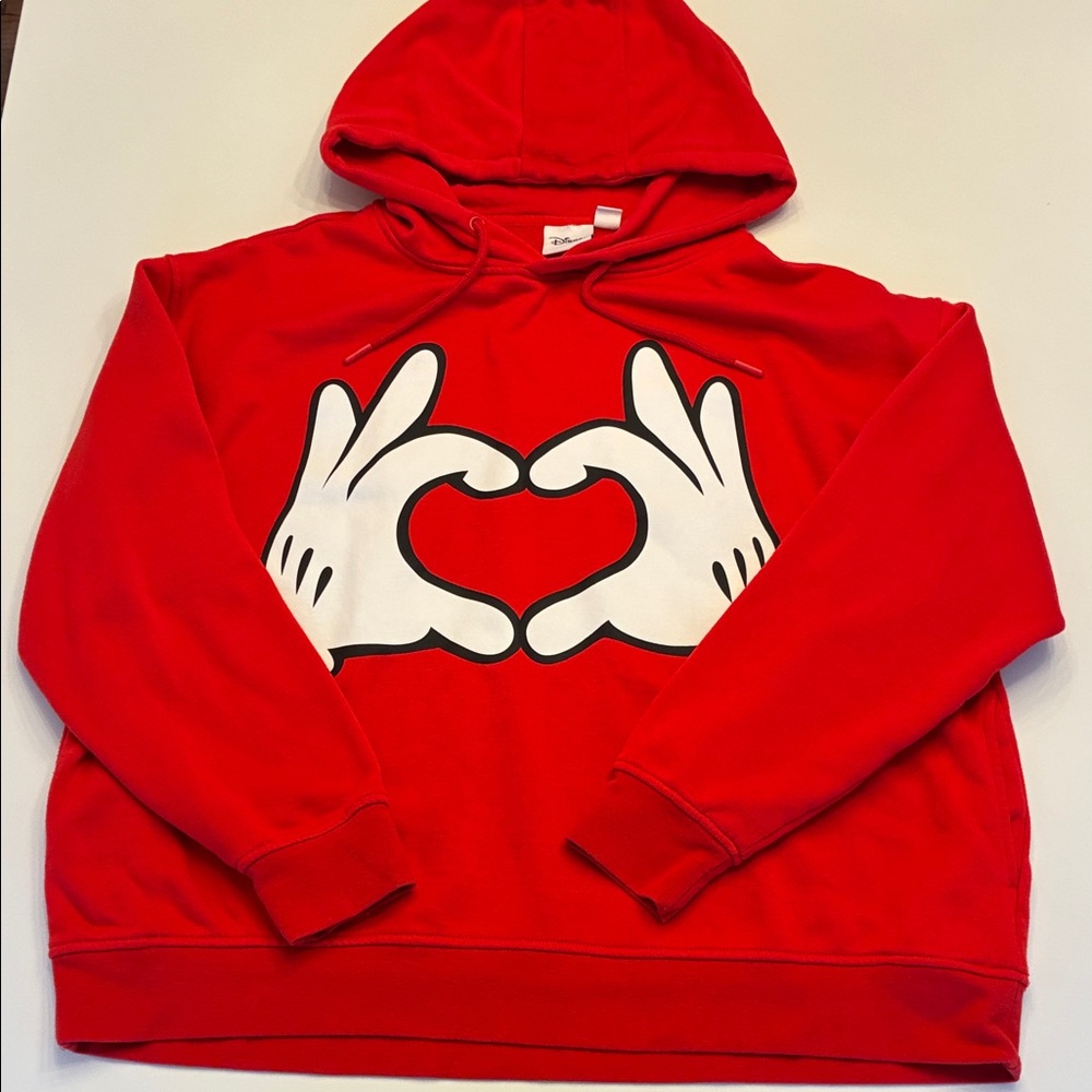 DISNEY Mickey Mouse Hands Hoodie Size XL